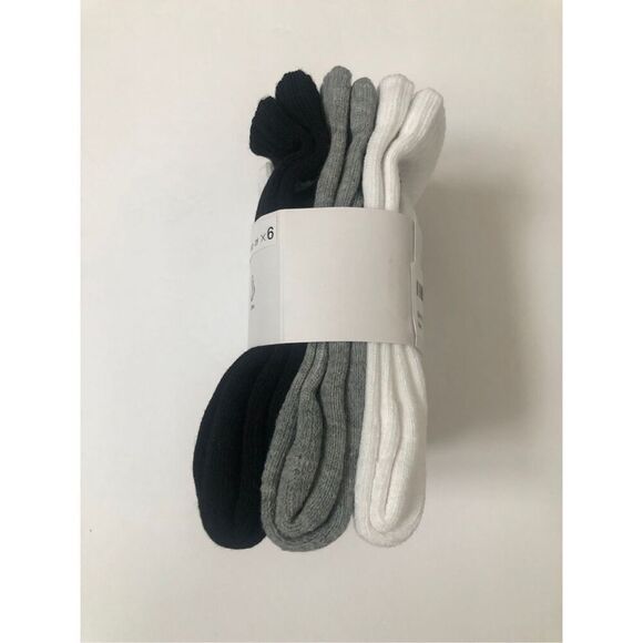 Nike Boys Cushioned Crew Socks 6 Pack (Grey/White/Black) size 10C- 3Y - Picture 4 of 5